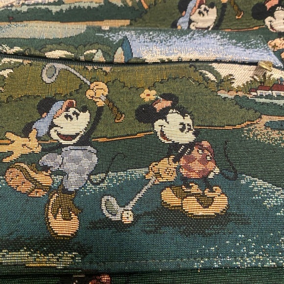 Disney Vintage Mickey Mouse Minnie Mouse Pluto Green Golf Tote - Picture 5 of 6